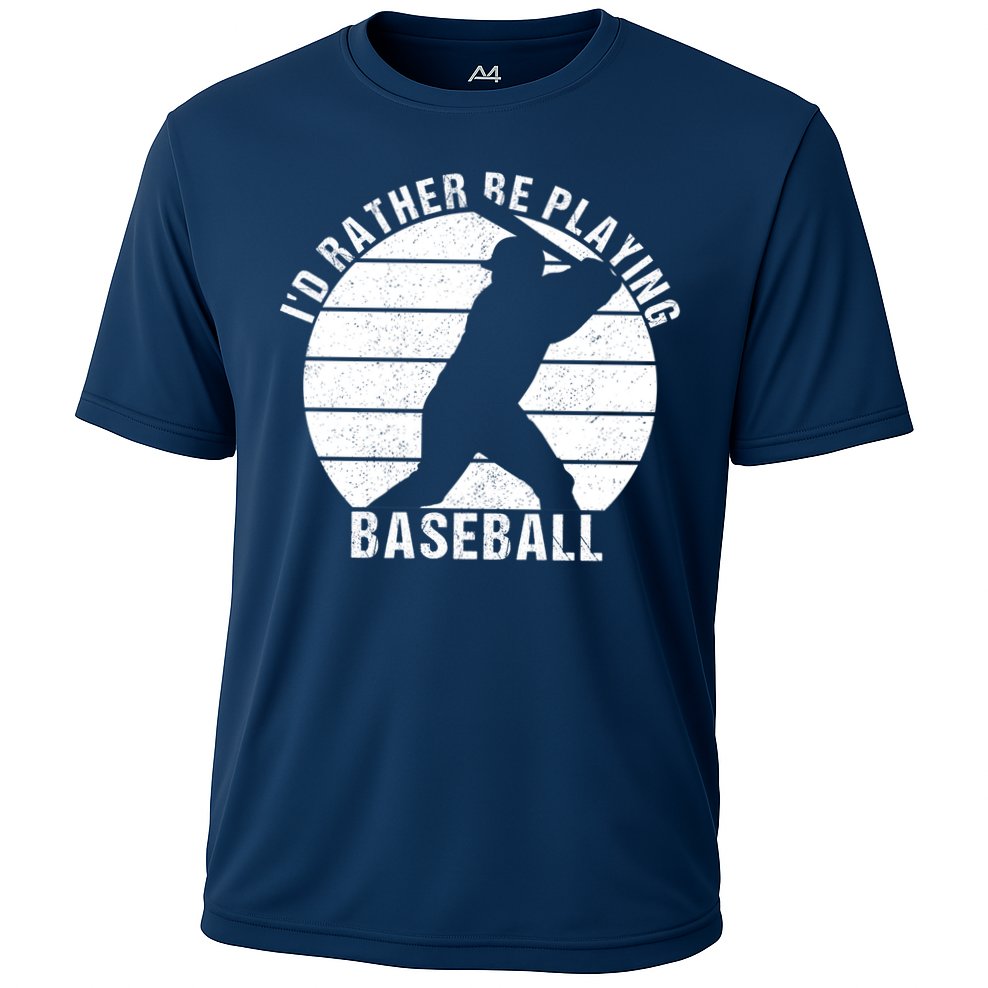 I'd Rather Be Playing Baseball Tee Baseball Player, Coach Performance Shirt