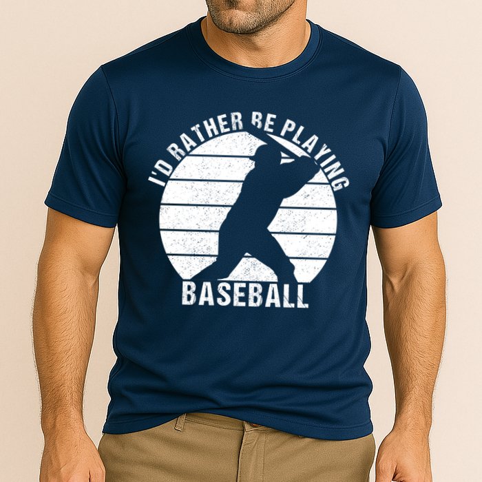 I'd Rather Be Playing Baseball Tee Baseball Player, Coach Performance Shirt