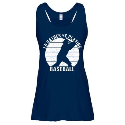 I'd Rather Be Playing Baseball Tee Baseball Player, Coach Ladies Essential Flowy Tank
