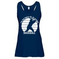 I'd Rather Be Playing Baseball Tee Baseball Player, Coach Ladies Essential Flowy Tank