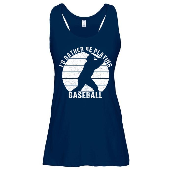 I'd Rather Be Playing Baseball Tee Baseball Player, Coach Ladies Essential Flowy Tank