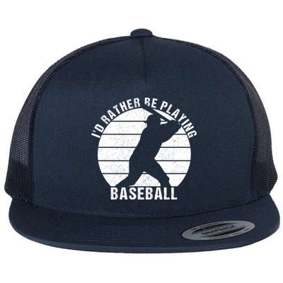 I'd Rather Be Playing Baseball Tee Baseball Player, Coach Flatbill Hat