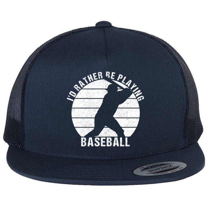 I'd Rather Be Playing Baseball Tee Baseball Player, Coach Flatbill Hat