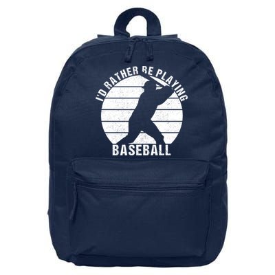 I'd Rather Be Playing Baseball Tee Baseball Player, Coach 16 in Basic Backpack