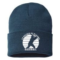 I'd Rather Be Playing Baseball Tee Baseball Player, Coach Sustainable Knit Beanie