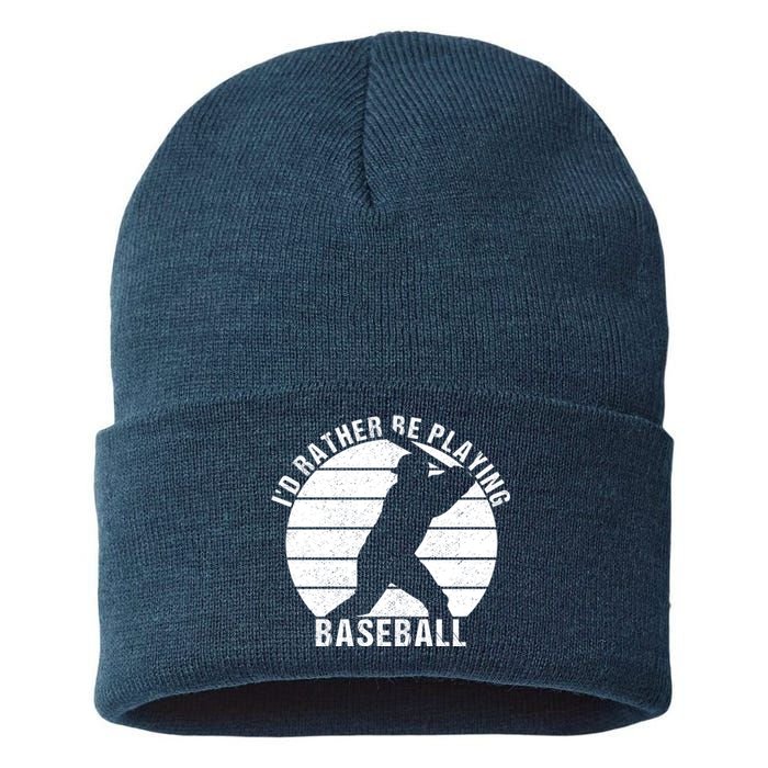 I'd Rather Be Playing Baseball Tee Baseball Player, Coach Sustainable Knit Beanie