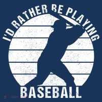 I'd Rather Be Playing Baseball Tee Baseball Player, Coach 25L Jumbo Tote