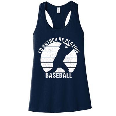 I'd Rather Be Playing Baseball Tee Baseball Player, Coach Womens Tank Top