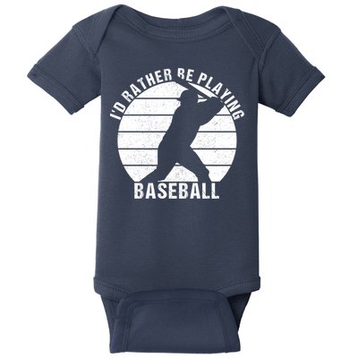 I'd Rather Be Playing Baseball Tee Baseball Player, Coach Baby Bodysuit
