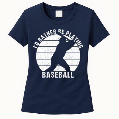 I'd Rather Be Playing Baseball Tee Baseball Player, Coach Womens T-Shirt