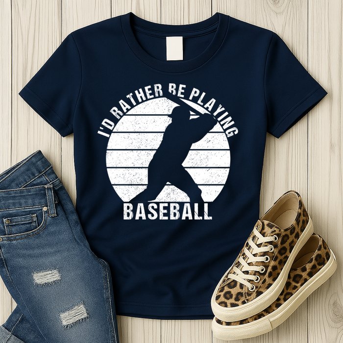 I'd Rather Be Playing Baseball Tee Baseball Player, Coach Womens T-Shirt