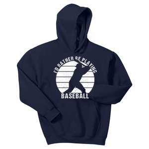 I'd Rather Be Playing Baseball Tee Baseball Player, Coach Kids Hoodie