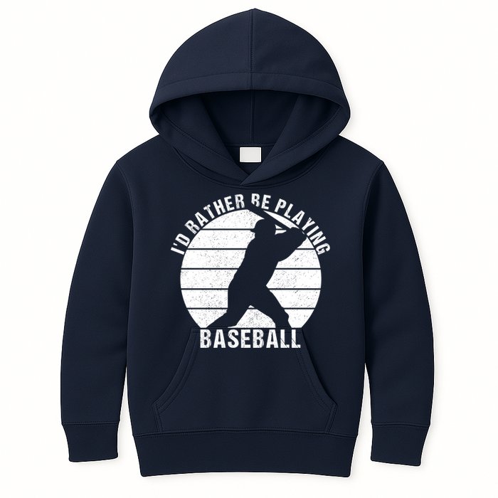 I'd Rather Be Playing Baseball Tee Baseball Player, Coach Kids Hoodie