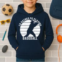 I'd Rather Be Playing Baseball Tee Baseball Player, Coach Kids Hoodie
