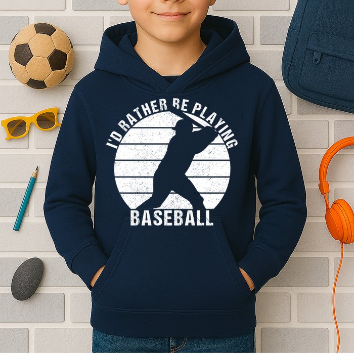 I'd Rather Be Playing Baseball Tee Baseball Player, Coach Kids Hoodie