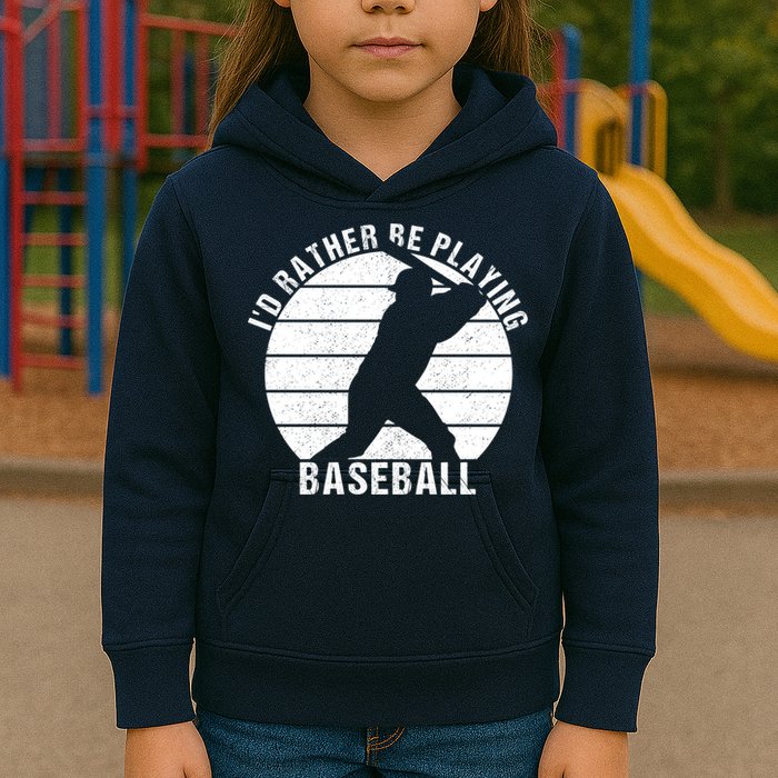 I'd Rather Be Playing Baseball Tee Baseball Player, Coach Kids Hoodie