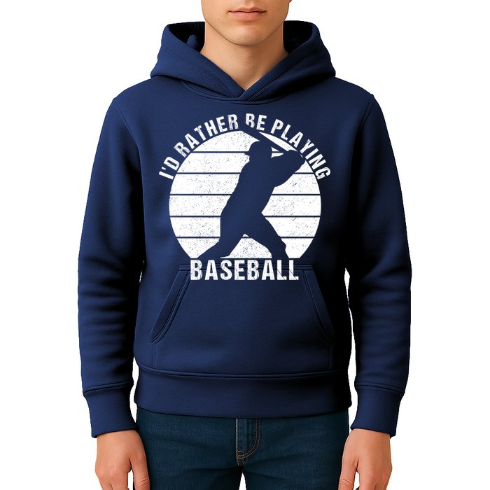 I'd Rather Be Playing Baseball Tee Baseball Player, Coach Kids Hoodie