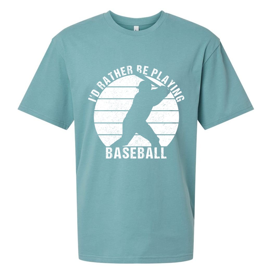 I'd Rather Be Playing Baseball Tee Baseball Player, Coach Sueded Cloud Jersey T-Shirt