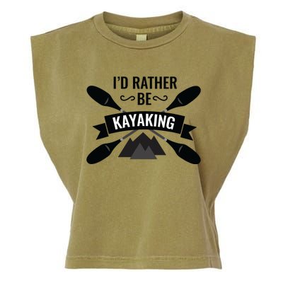 I'd Rather Be Kayaking River Canoe Canoeing For Kayak Lovers Garment-Dyed Women's Muscle Tee