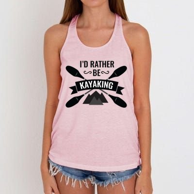 I'd Rather Be Kayaking River Canoe Canoeing For Kayak Lovers Women's Knotted Racerback Tank