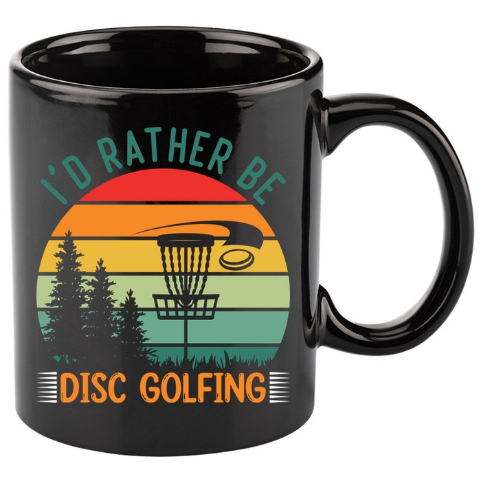I'd Rather Be Disc Golfing Discs Funny Disc Golfer 11oz C Handle Ceramic Mug