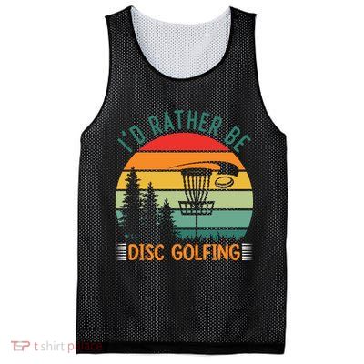 I'd Rather Be Disc Golfing Discs Funny Disc Golfer Mesh Reversible Basketball Jersey Tank