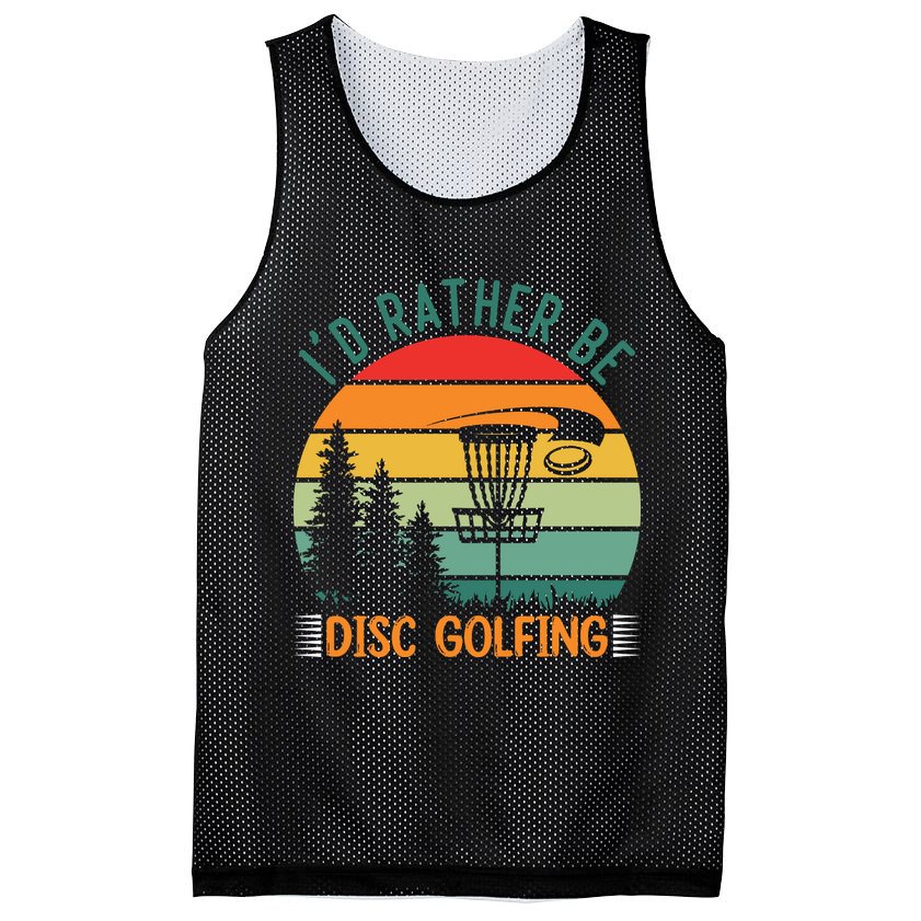 I'd Rather Be Disc Golfing Discs Funny Disc Golfer Mesh Reversible Basketball Jersey Tank