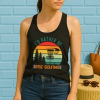 I'd Rather Be Disc Golfing Discs Funny Disc Golfer Womens Tank Top