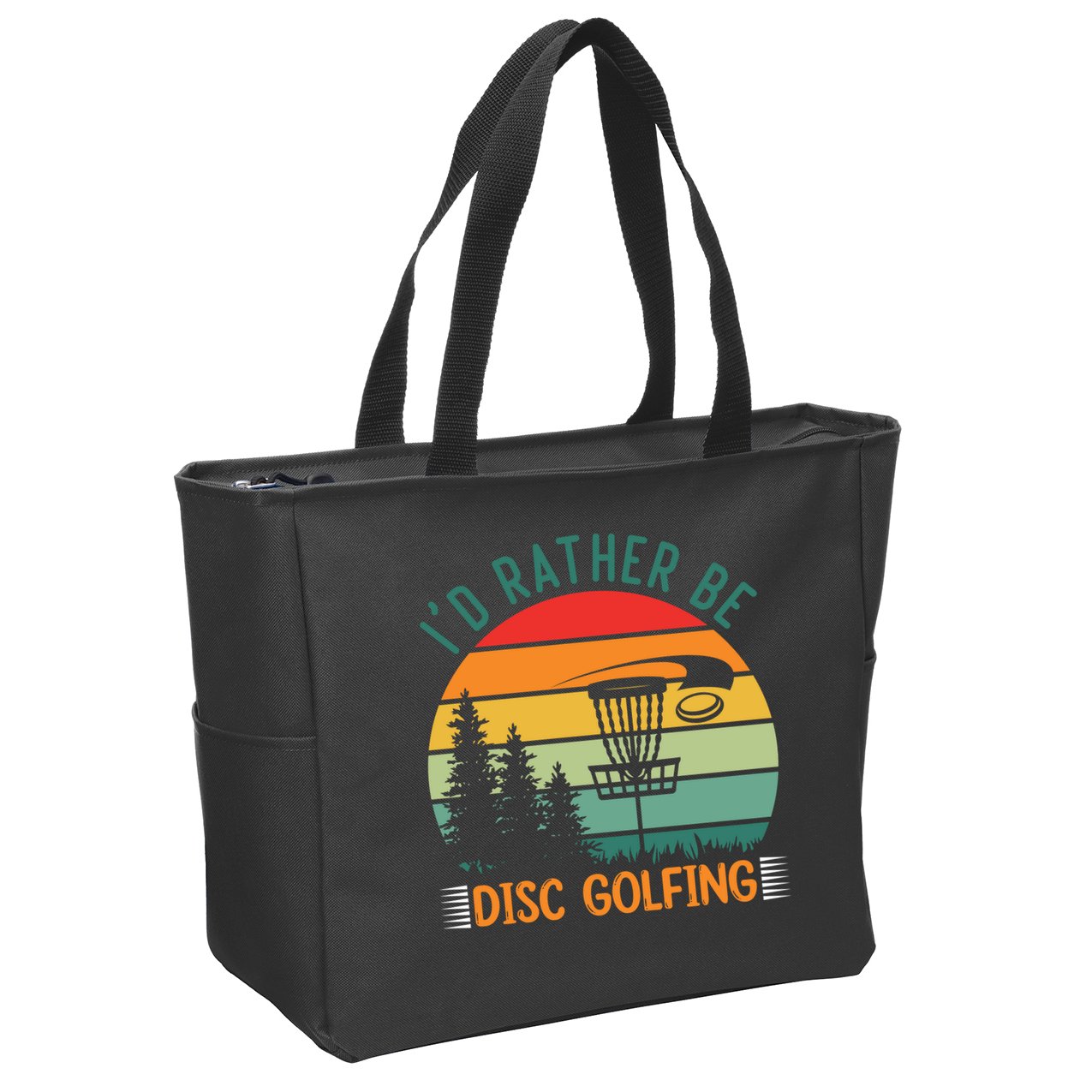 I'd Rather Be Disc Golfing Discs Funny Disc Golfer Zip Tote Bag