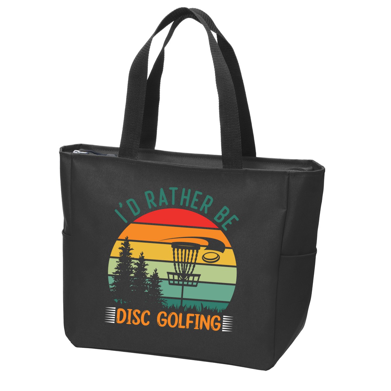 I'd Rather Be Disc Golfing Discs Funny Disc Golfer Zip Tote Bag