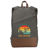 I'd Rather Be Disc Golfing Discs Funny Disc Golfer Cotton Canvas Backpack