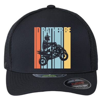 Id Rather Be Riding Quad Bikes ATV Brap Flexfit Unipanel Trucker Cap