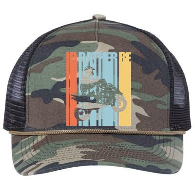 Id Rather Be Riding Quad Bikes ATV Brap Retro Rope Trucker Hat Cap