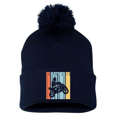 Id Rather Be Riding Quad Bikes ATV Brap Pom Pom 12in Knit Beanie