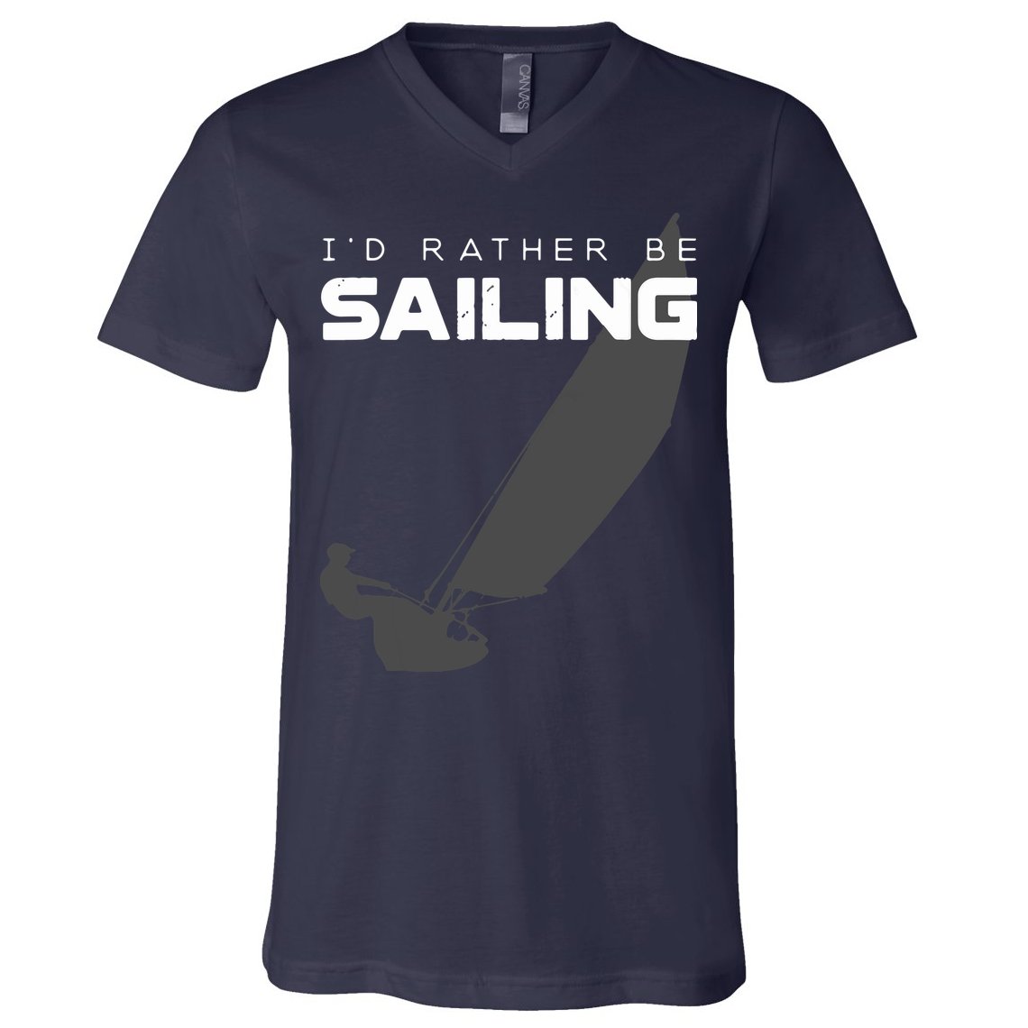 I'd Rather Be Sailing Vintage Sailing V-Neck T-Shirt