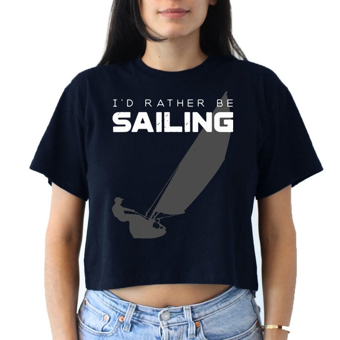 I'd Rather Be Sailing Vintage Sailing Crop Top