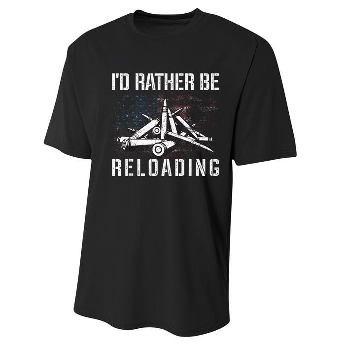 ID Rather Be Reloading Shooter Guns Ammo Performance Sprint T-Shirt