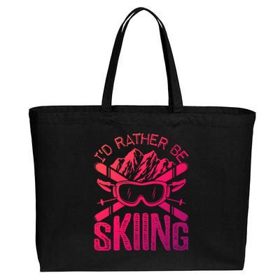 Id Rather Be Skiing Funny Cute Gift Skater Gift Cotton Canvas Jumbo Tote