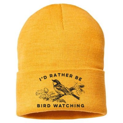Id Rather Be Bird Watching Birding Nerd Gift Watcher Sustainable Knit Beanie