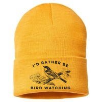 Id Rather Be Bird Watching Birding Nerd Gift Watcher Sustainable Knit Beanie