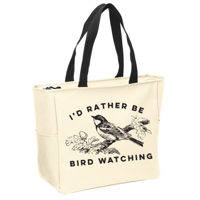 Id Rather Be Bird Watching Birding Nerd Gift Watcher Zip Tote Bag