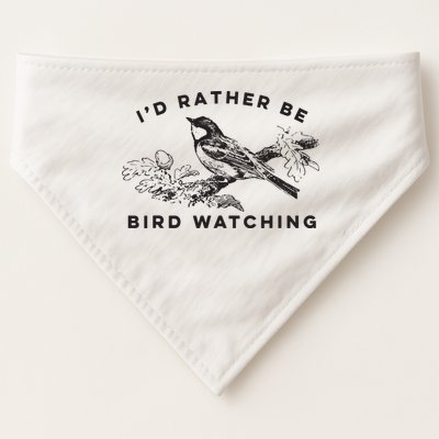 Id Rather Be Bird Watching Birding Nerd Gift Watcher USA-Made Doggie Bandana