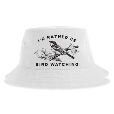 Id Rather Be Bird Watching Birding Nerd Gift Watcher Sustainable Bucket Hat