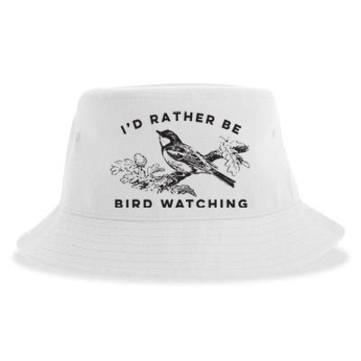 Id Rather Be Bird Watching Birding Nerd Gift Watcher Sustainable Bucket Hat