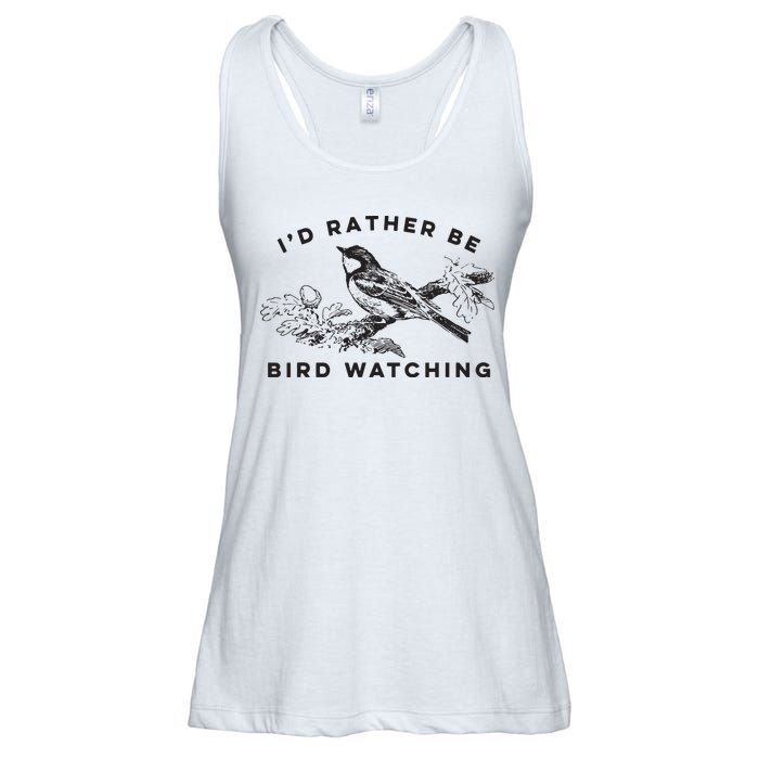 Id Rather Be Bird Watching Birding Nerd Gift Watcher Ladies Essential Flowy Tank