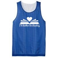 Id Rather Be Reading Cute Bookworm Graphic Meaningful Gift Mesh Reversible Basketball Jersey Tank