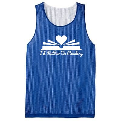 Id Rather Be Reading Cute Bookworm Graphic Meaningful Gift Mesh Reversible Basketball Jersey Tank