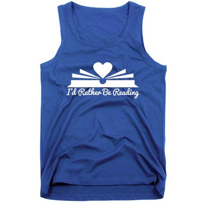 Id Rather Be Reading Cute Bookworm Graphic Meaningful Gift Tank Top