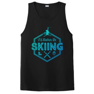 Id Rather Be Skiing Winter Snow Ski Lover Cool Gift PosiCharge Competitor Tank