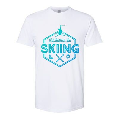 Id Rather Be Skiing Winter Snow Ski Lover Cool Gift Softstyle® CVC T-Shirt